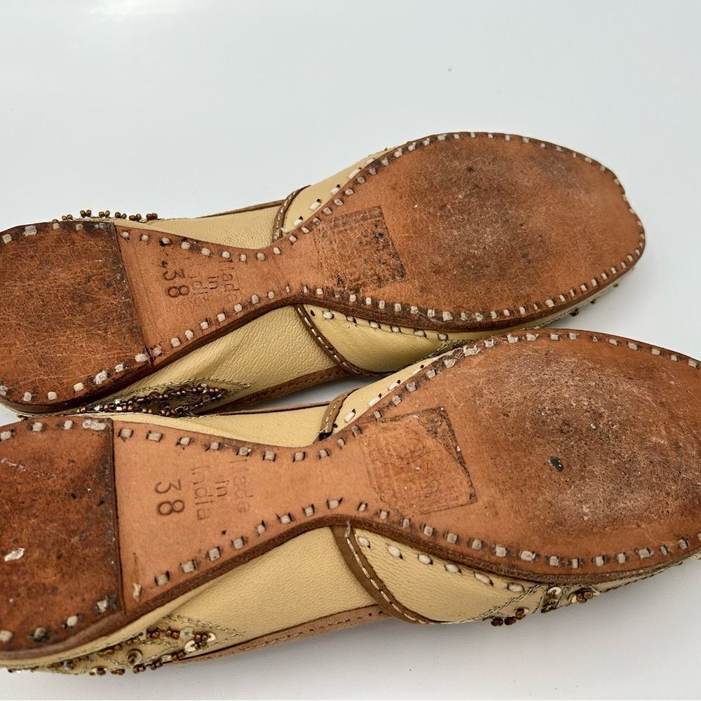 ILSE Jacobsen gold and cream leather flats, new, size 38 - Picture 5 of 5